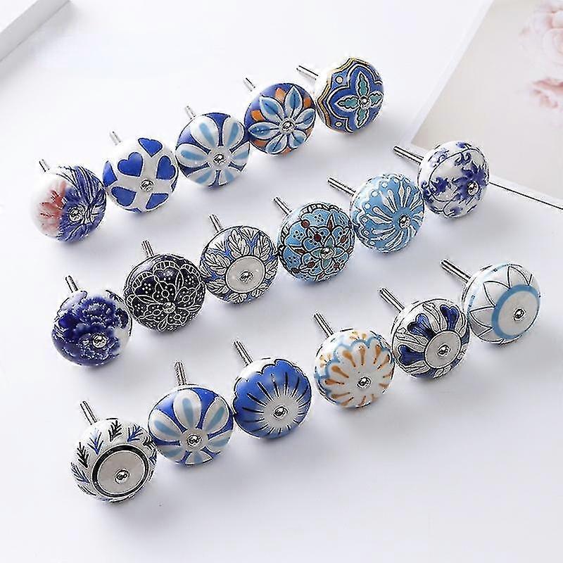 컬러 패턴 농촌 가구 핸들 40mm 세라믹 서랍 캐비닛 핸들 손잡이 캐비닛 주방 하드웨어 핸들