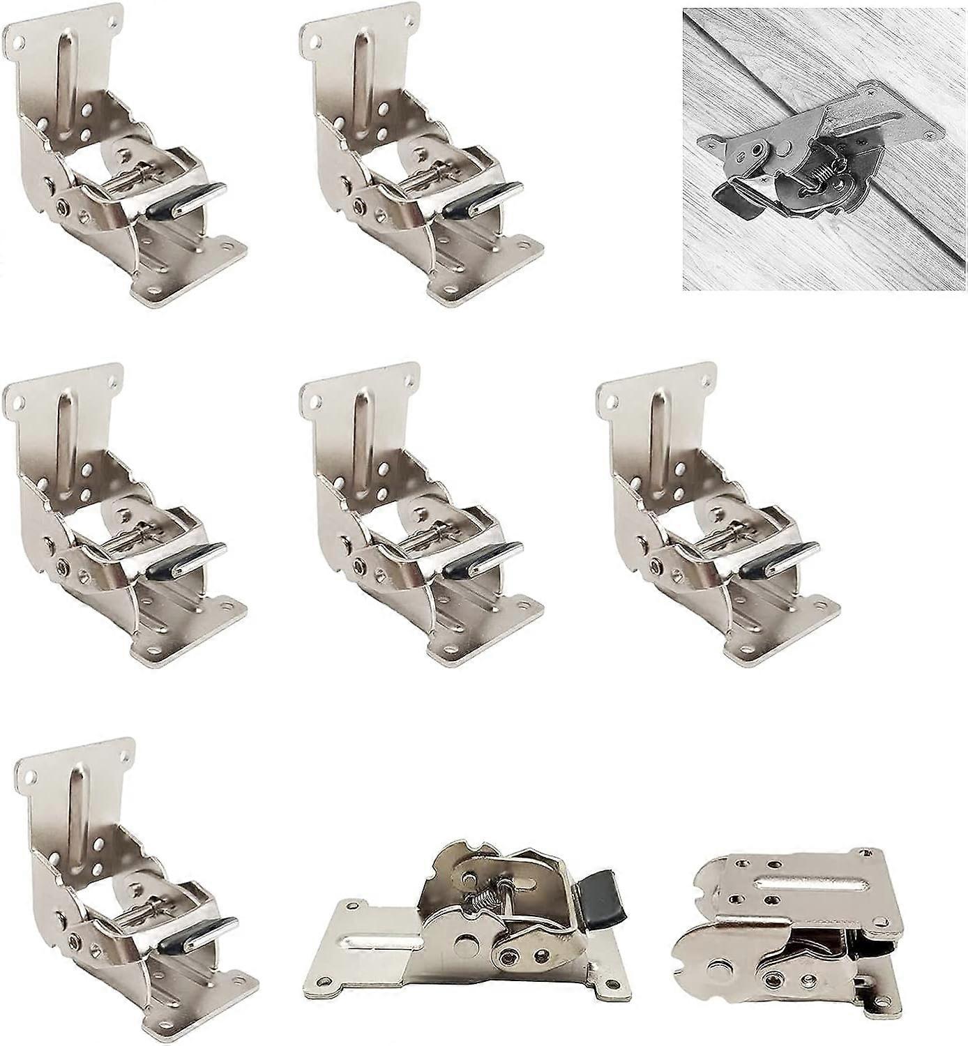 0-90-180 Degree Self-Locking Folding Hinge  Folding Workbench Fittings with Silver 8 Pack