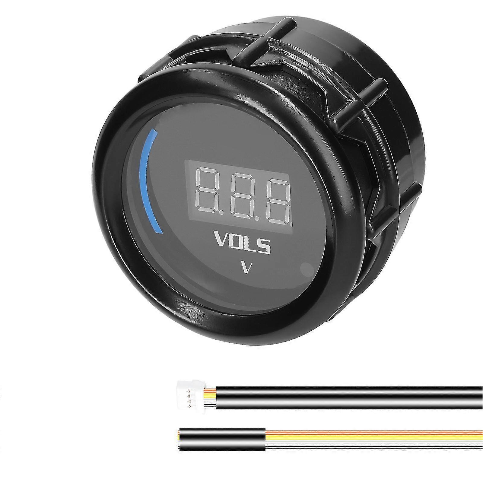52mm Voltmeter Voltage Gauge Car Digital Meter LED Display 8-18V with Alarm Function for Car Truck