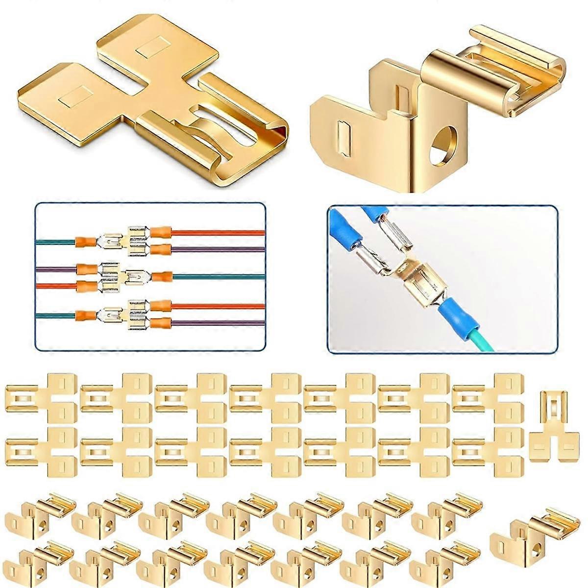 Piggyback Spade Connectors Quick Disconnect Electrical Wire Spade Terminals Adapter 30pcs