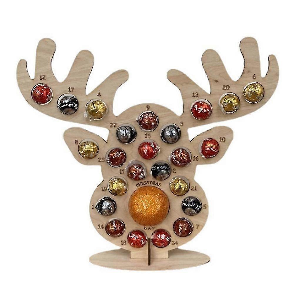 Christmas Tree Wooden Advent Calendar Chocolate Holder Countdown Calendar Xmas Elk Decor