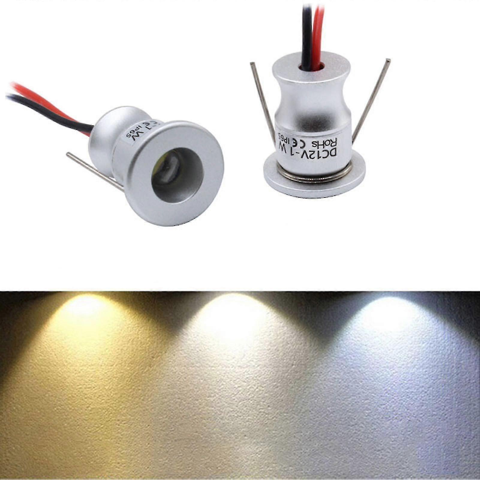 كشاف LED صغير 1 وات بفتحة 15 مم، إضاءة مدمجة، تيار مستمر 12 فولت، IP65، مصباح سقف