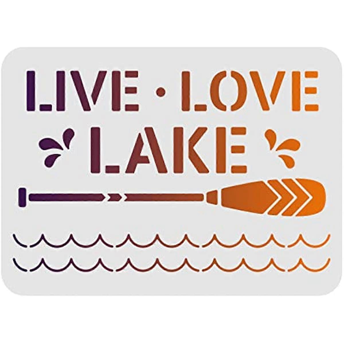 Oars Drawing Painting Stencils Templates 11.6x8.3 inch Plastic Stencils Decoration Rectangle Reusable Stencils for Painting on Wood Floor Wall and Fab