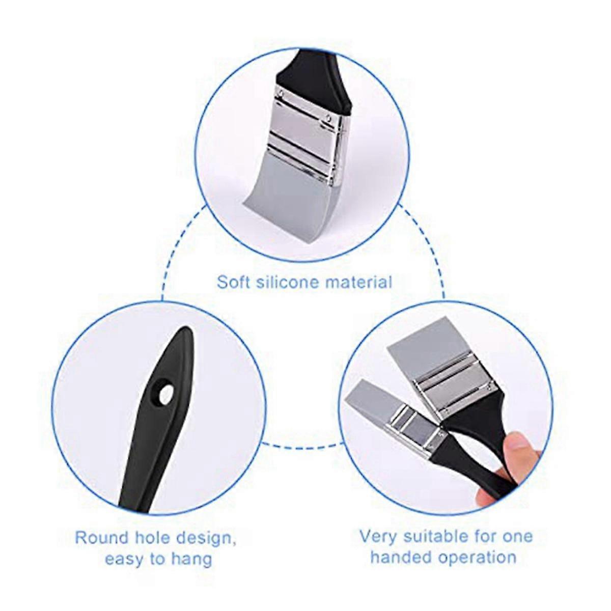 4Pcs Flat Silicone Paint Brushes, Wide & Narrow Silicone Shaper Brush ...