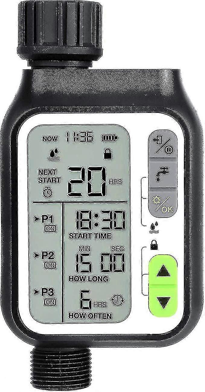 Water Timer,automatic Watering Timer With 3 Separate Irrigation Systems/automatic Rain Sensor/child Lock Mode