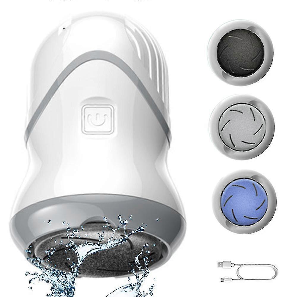 1 pcs electric feet callus remover,portable rechargeable foot grinder vacuum adsorption pedicure tools with 3 grinding heads,2 speed,washable,ideal fo