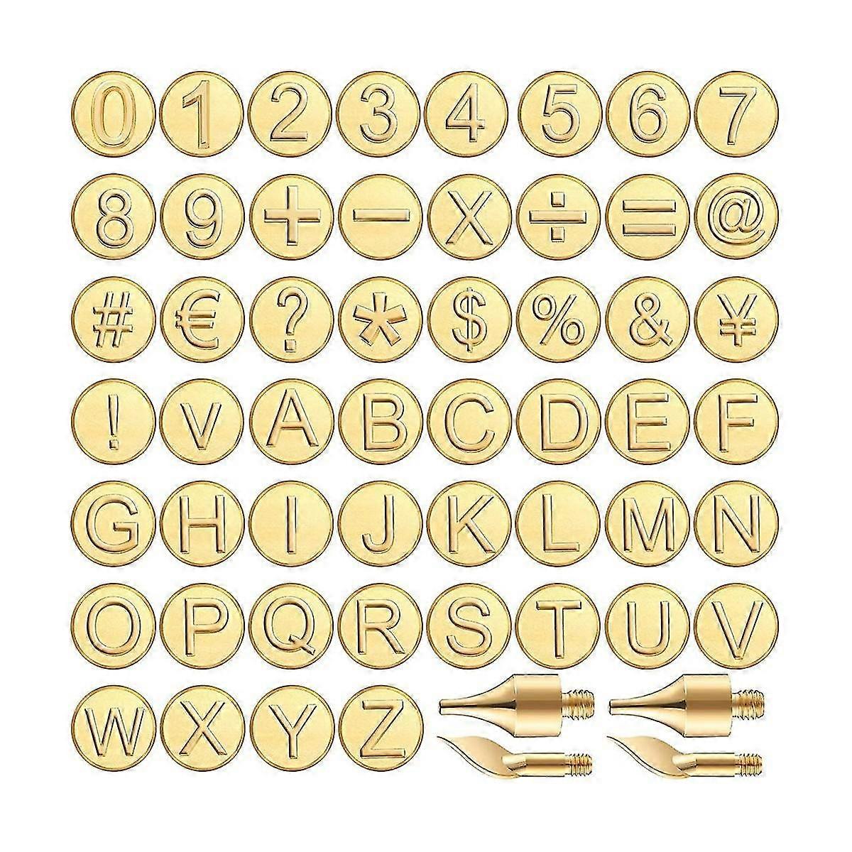56 Pieces Wood Burning Tip Wood Burning Tip Set Including Alphabet Number For Wood Craft Diy Emboss