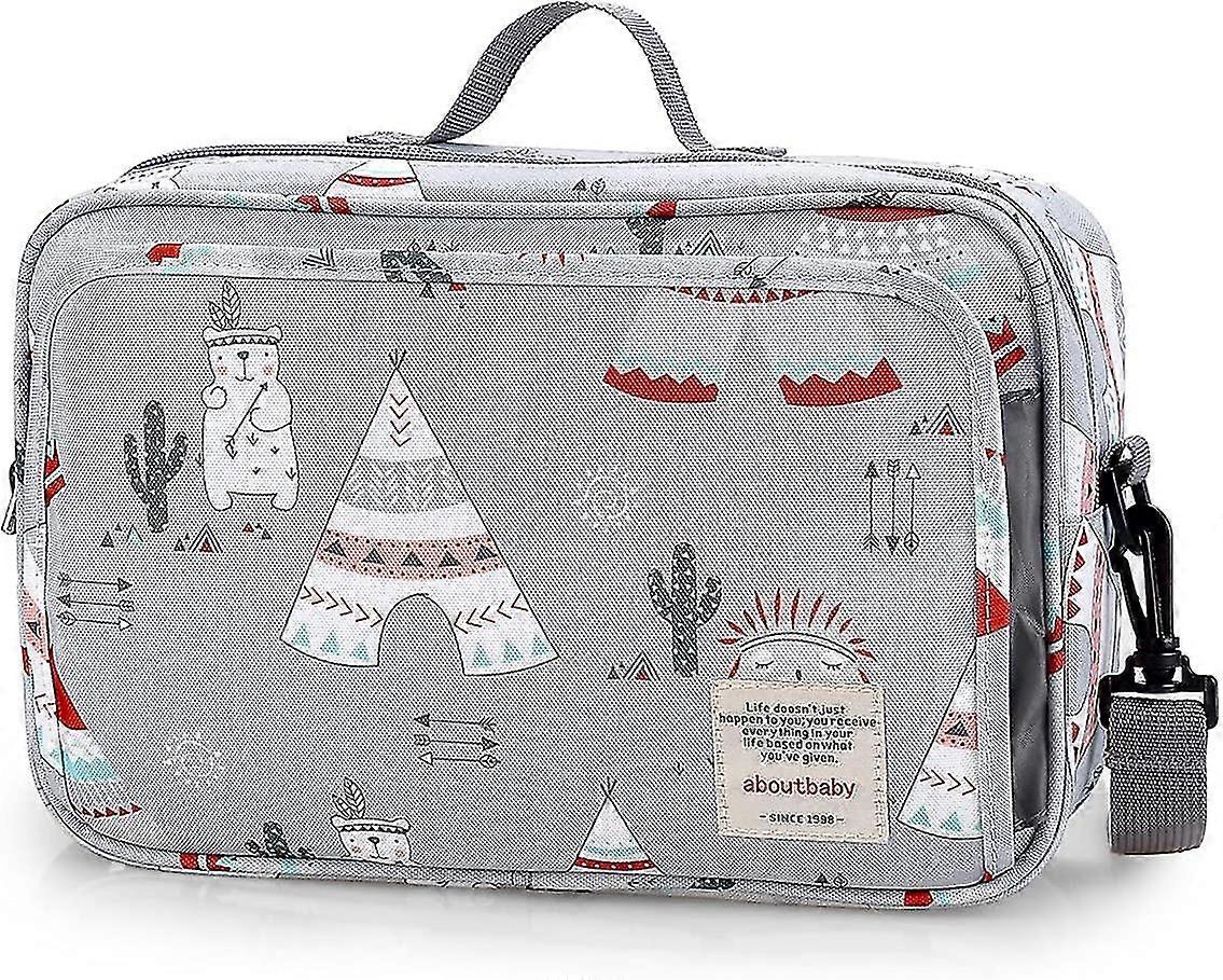 Pram Buggy Bag Organiser & Stroller Organiser,Large Stroller Storage with Deep Cup Holder(Light Grey)