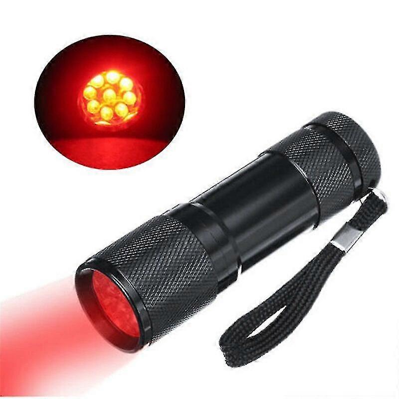 Mini Pocket Red Flashlight 9 Led 670 Nm Powerful Red Light Torch For Hunting Flashlight