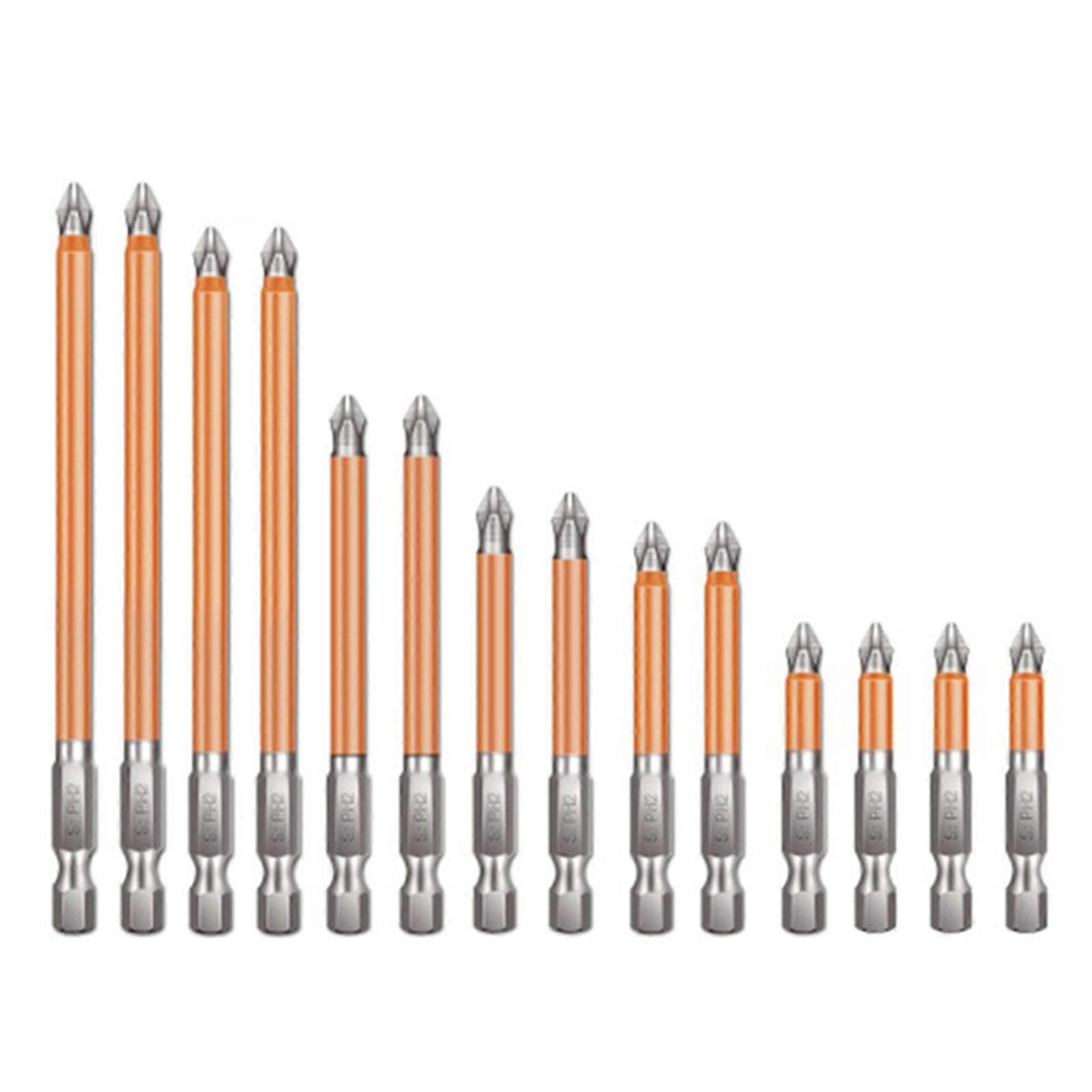 14pcs Magnetic Anti-Skid Screwdriver Set Cross Driver Bits Single Head Grinding