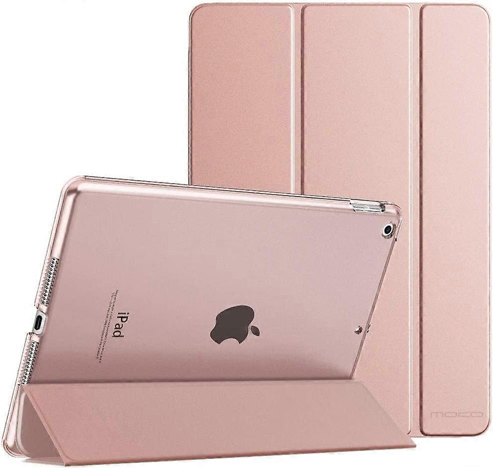 ZK-iPad 9th Gen 2021 / 8th Gen 2020 / 7th Gen 2019 Cover, iPad 10.2 Ultra Slim Tri-Fold Auto Wake/Sleep Cover with Translucent Hard Back Rose Gold