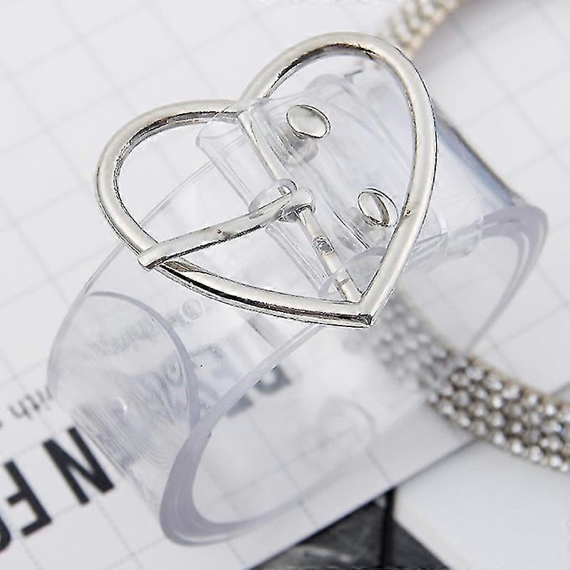 Womens Pin Buckle Transparent Wide Belts Invisible Clear Waistband