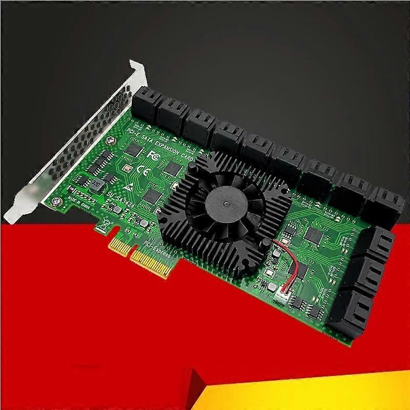 Chi a Mining Riser PCIe to 24 Port SATA 3.0 6 Gbps SSD Adapter PCI-e PCI Express x4 Controller Expansion Card Supports x4 x8 x16