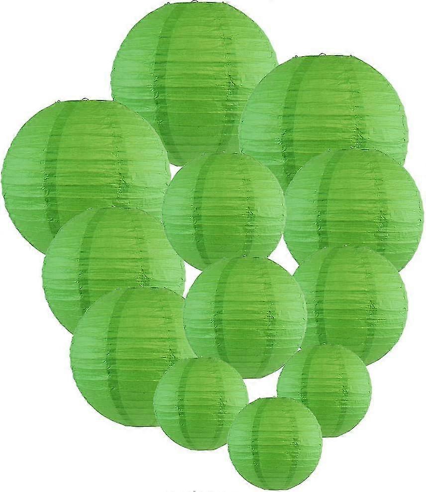 12 PCS Paper Lanterns Multicolor Decorative Round Paper Lanterns For Festival Party Anniversary With 4 Sizes