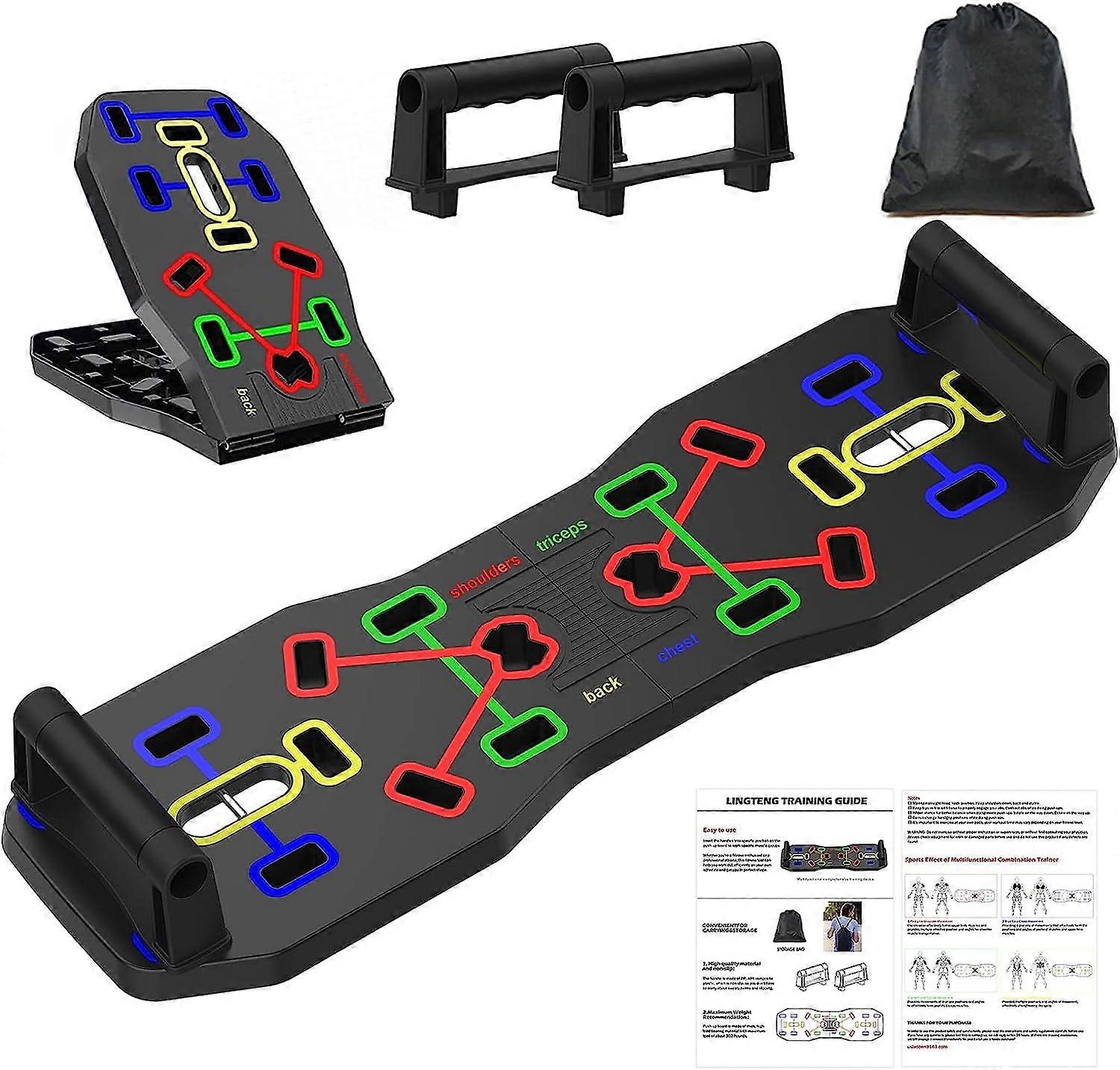 لوحة الضغط ، قضيب دفع جديد مطور 12 في 1 مع مقابض تمرين رياضي ، صالة ألعاب رياضية منزلية محمولة متعددة الوظائف قابلة للطي ، نظام تمرين رياضي للصدر ، ثلاثية الرؤوس