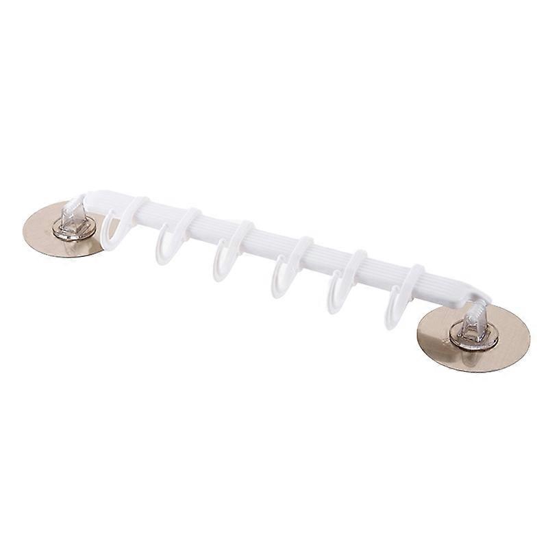 Strong Adhesive Wall Mounted 6-Hook Kitchen Bathroom Hanger Storage Rack Holder
