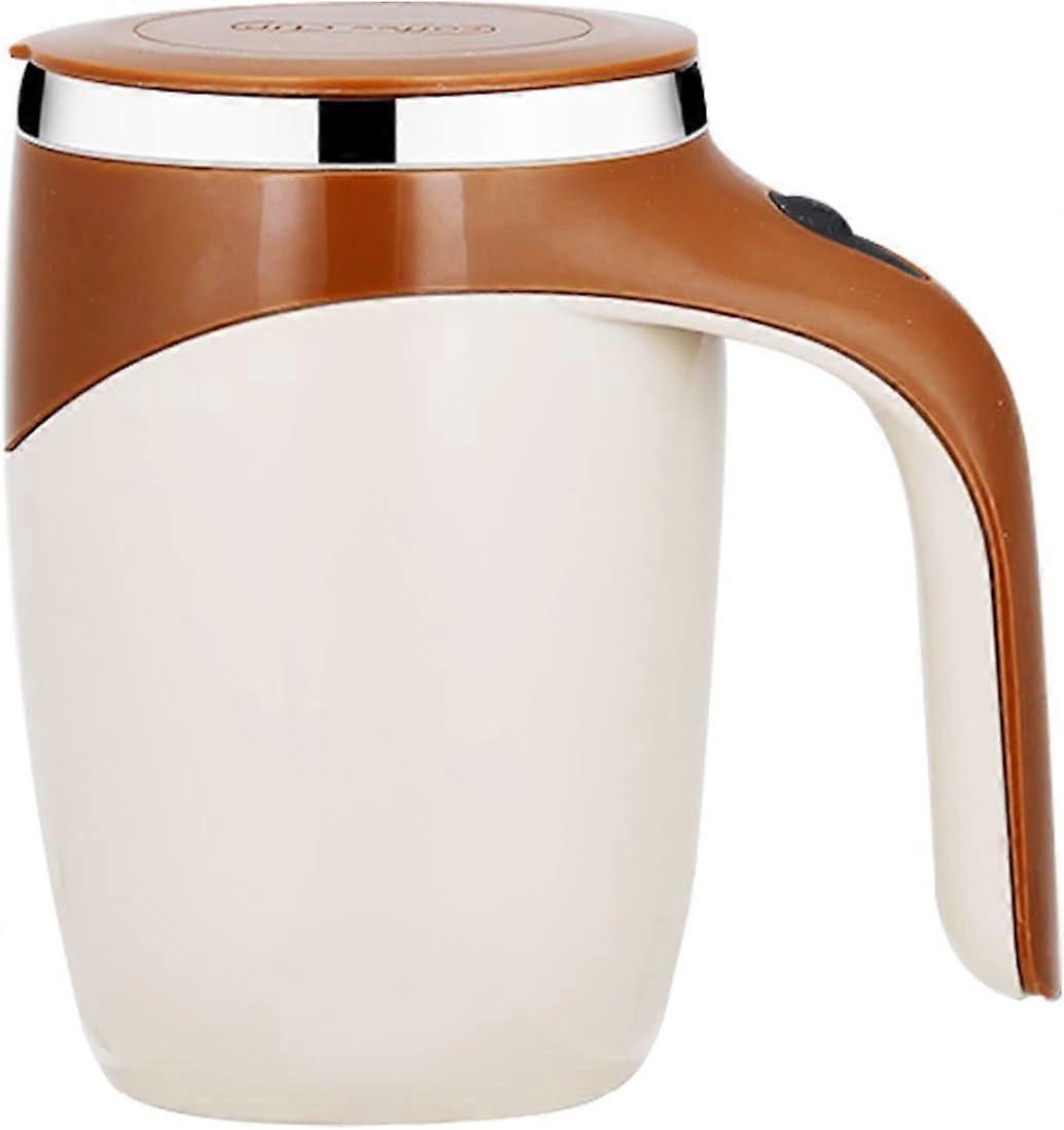 Self Stirring Mug Magnetic Stirring Cup Rotating Home Office Travel Mixing Cup Suitable for Coffee/Milk/Tea/Hot Chocolat (Brown)
