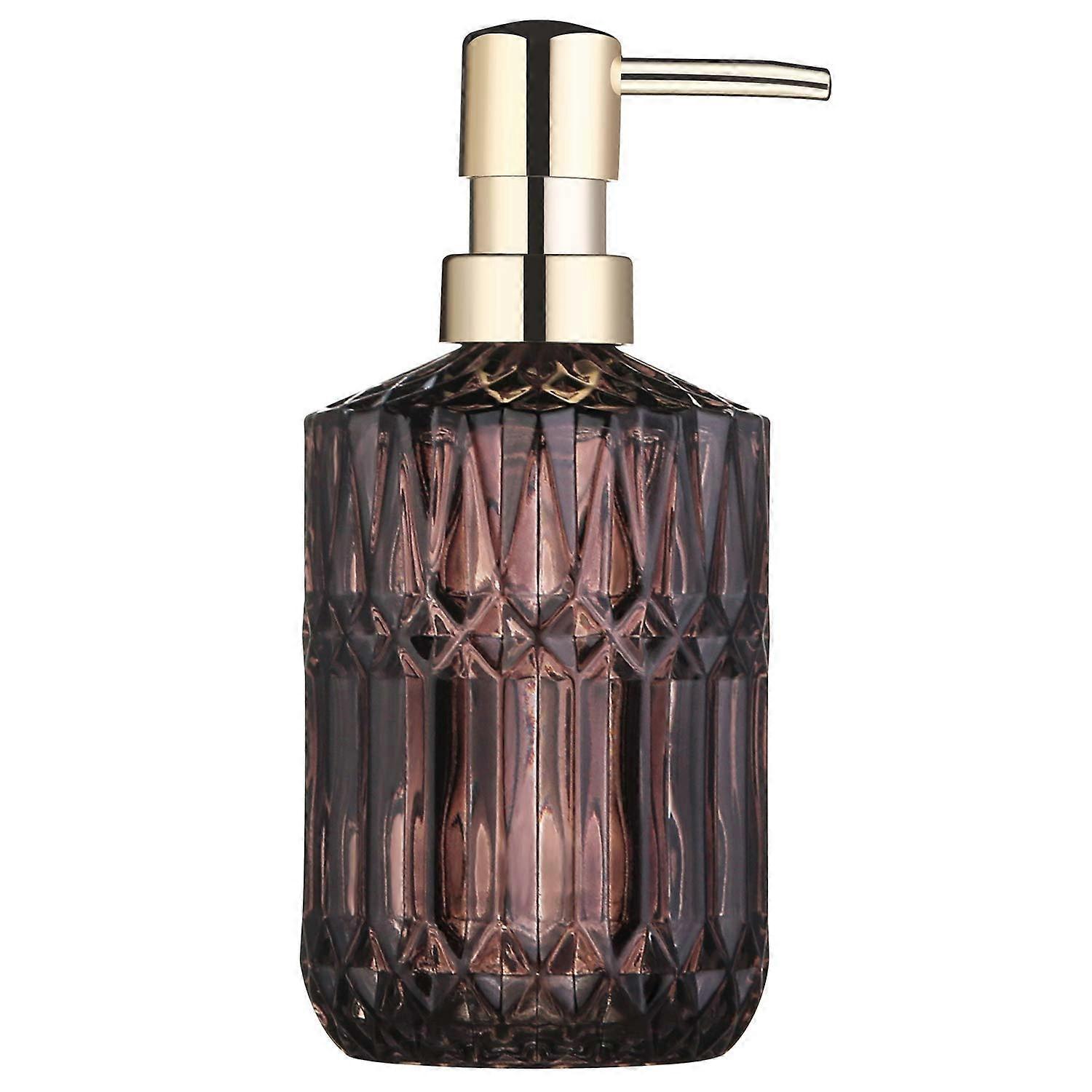 Glazen zeepdispenser met pomp, navulbaar voor badkamer (grijs)