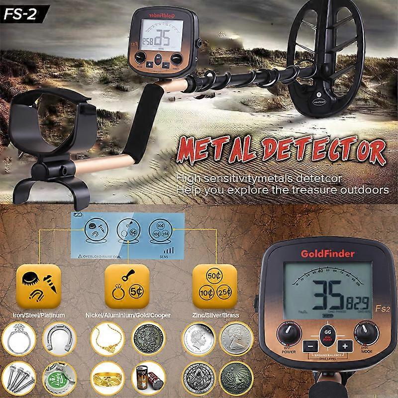 FS2 High Sensitivity Underground Metal Detector 11'' Coil and 5' Coil Treasure Finder Precise Locator LCD Display metal detector