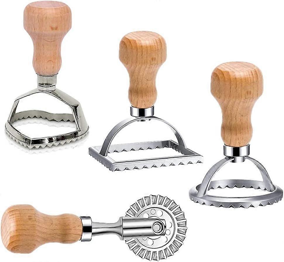 Set of 4 Ravioli Stamp Set, Ravioli Cutter Stamp Set, Ravioli Cookie Cutter Set for Pasta Lasagne Dumplings
