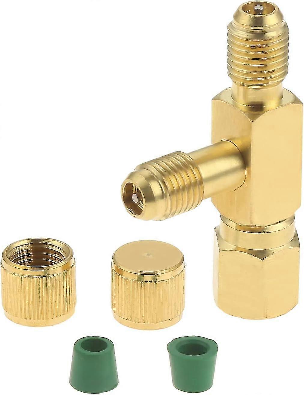 Raccordo a T di accesso con attacco rapido, adattatore a T per valvole da 1/4 '' con connettore girevole, adatto per collettore per pompe per vuoto...