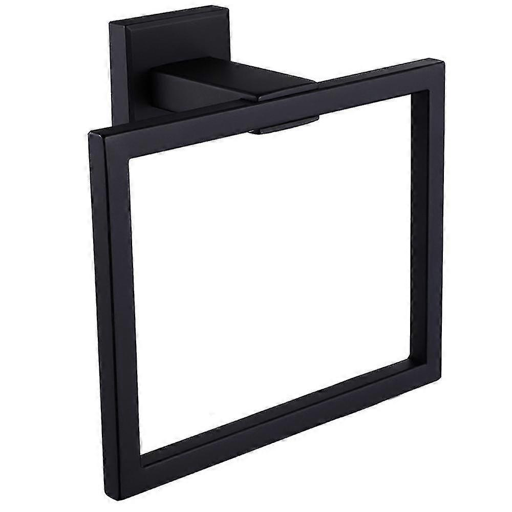 حلقة منشفة يد بسيطة ، حامل منشفة حمام من الفولاذ المقاوم للصدأ - أسود