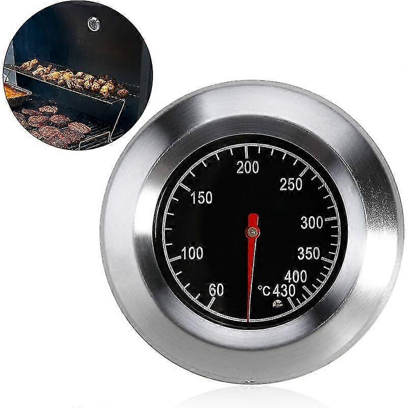 Thermometer For All Barbecues, Smoker, Smoker And Barbecue Cart, Analog, Accessories - Black