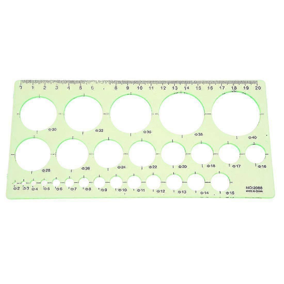 Green Plastic Students Rectangle Shape Drawing Template Ruler-haoyi