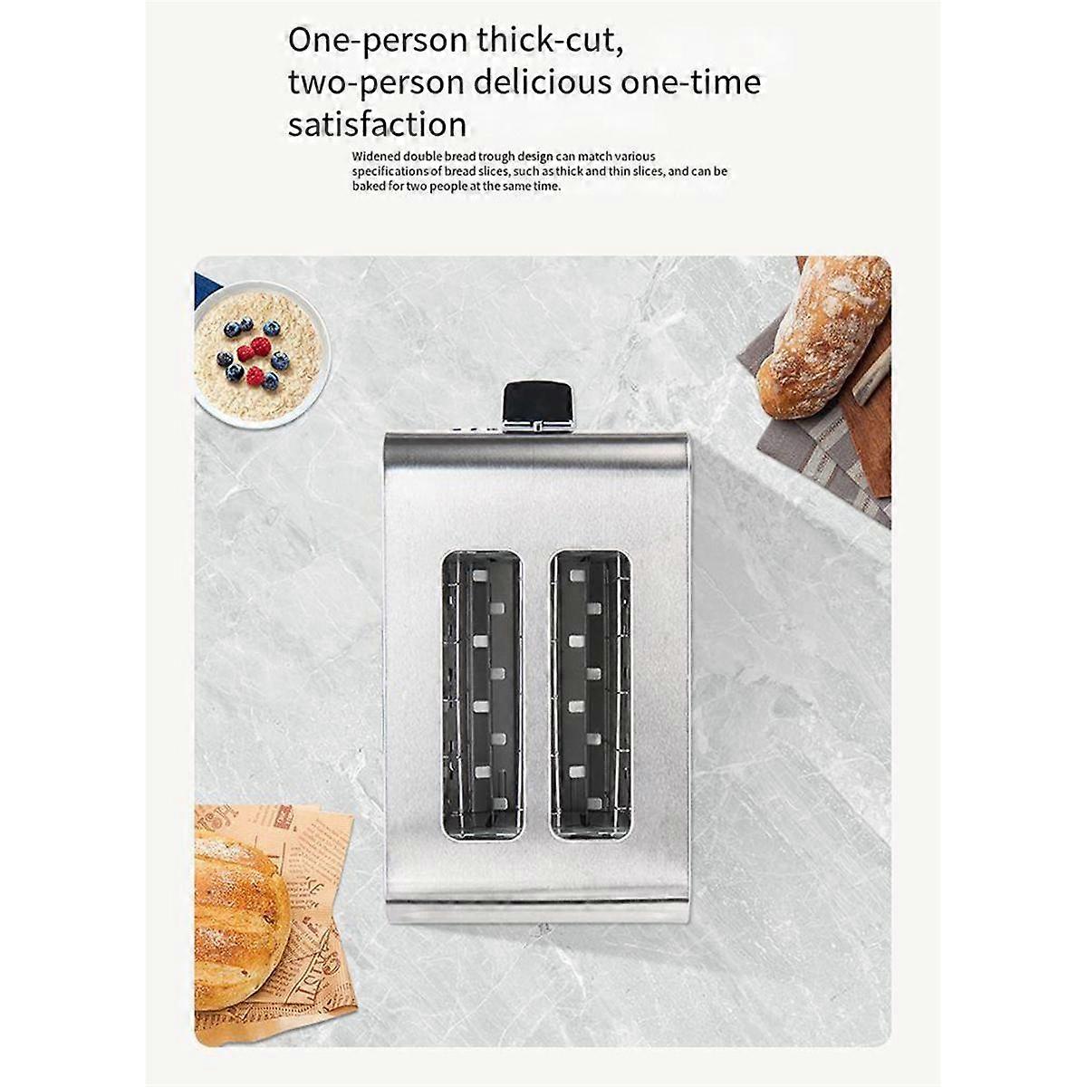 2 Slice Toaster with Auto Shut Off - Extra Wide Slots and Removable Drop-Down Crumb Tray with Cance