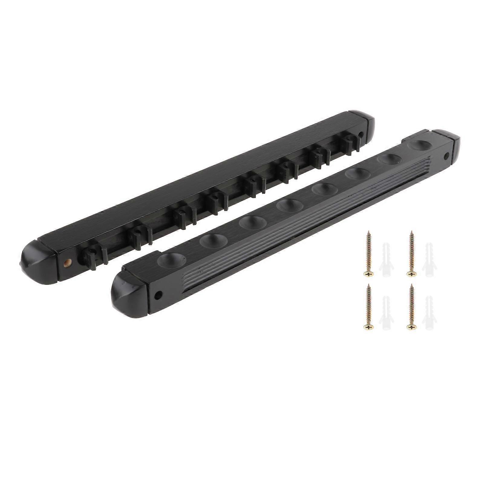 8 Pools Billard Queue Rack Wandmontierte Queueauflage Pool Stick Halter Schwarz