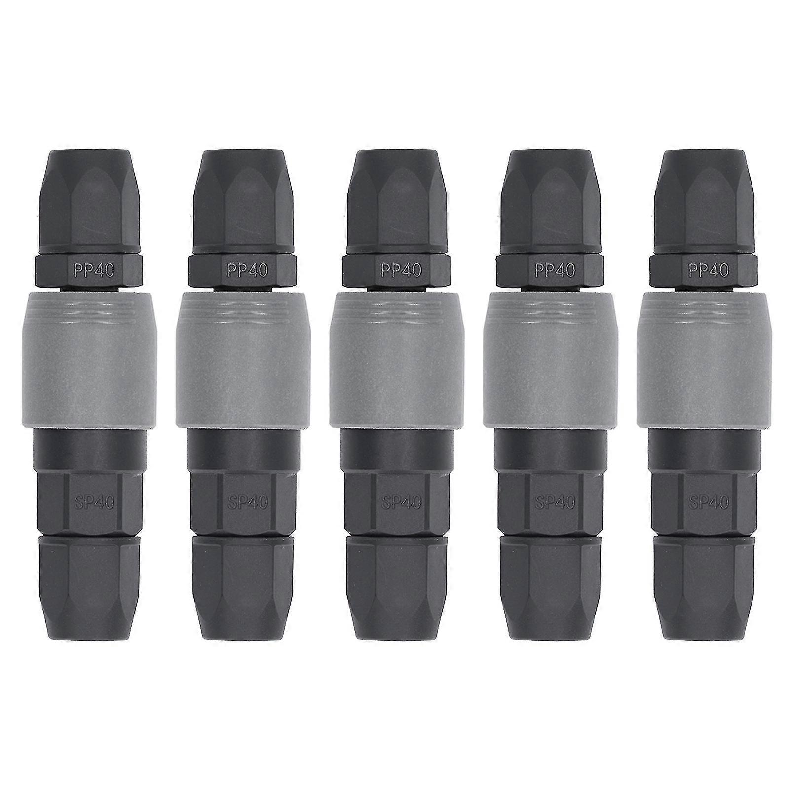 5 Set Pneumatic Quick Connector C Type Self Locking Air Compressor Hose Coupler Plug Socket(SP+PP40 )