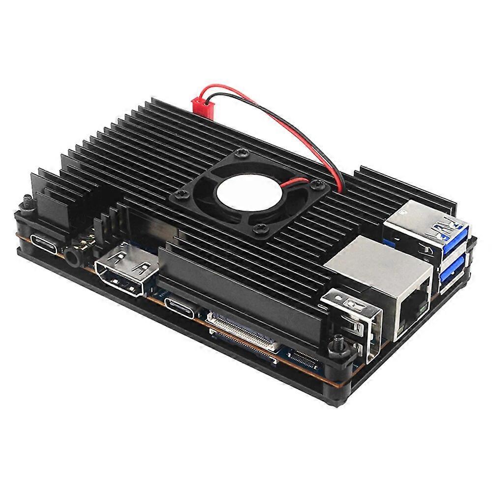 Kits DIY Orange Pi 5 Capa Protetora de Liga de Alumínio com Ventilador de Refrigeração Compatível com Orange Orange Pi 5 Placa de Desenvolvimento