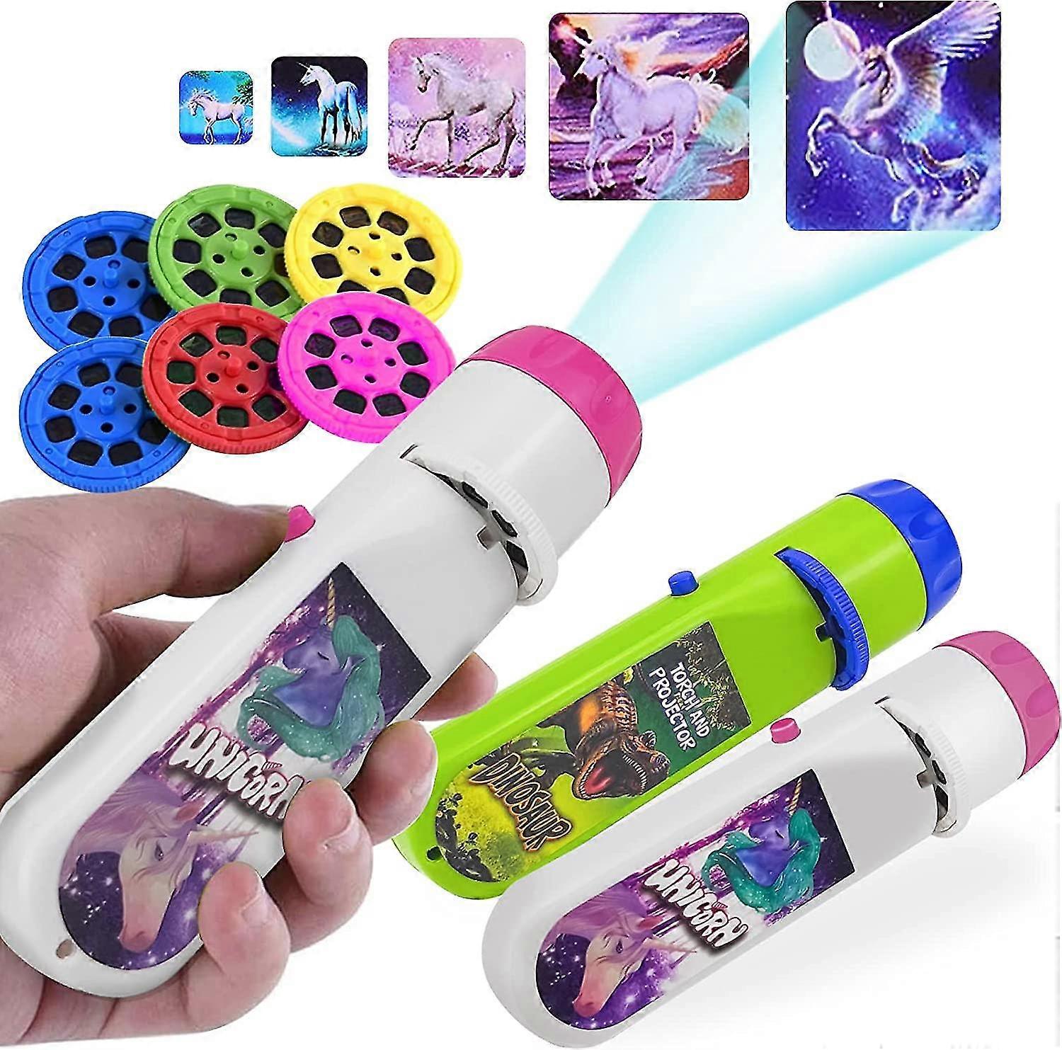 2pcs Flashlight Projector, Projection Lighting Story Flashlight Light Toy