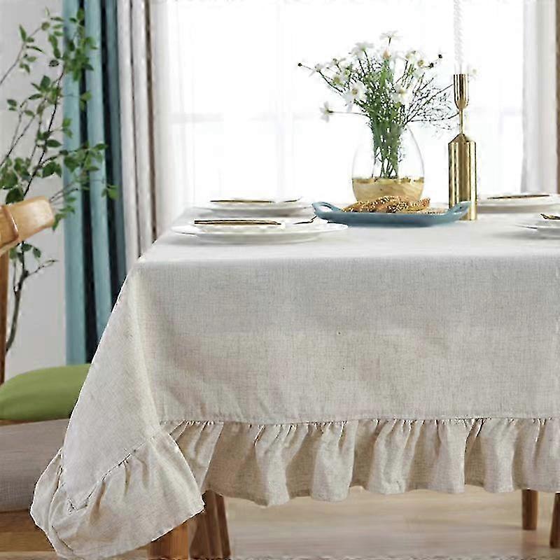 Tissu de lin de coton Nappe de table Lavable