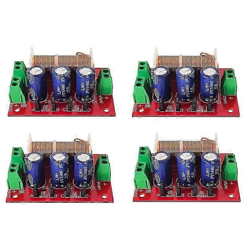 4Pcs 400W Speaker Crossover 2 Way Audio Adjustment Tweeter Bass Speakers Filter Frequency Divider f