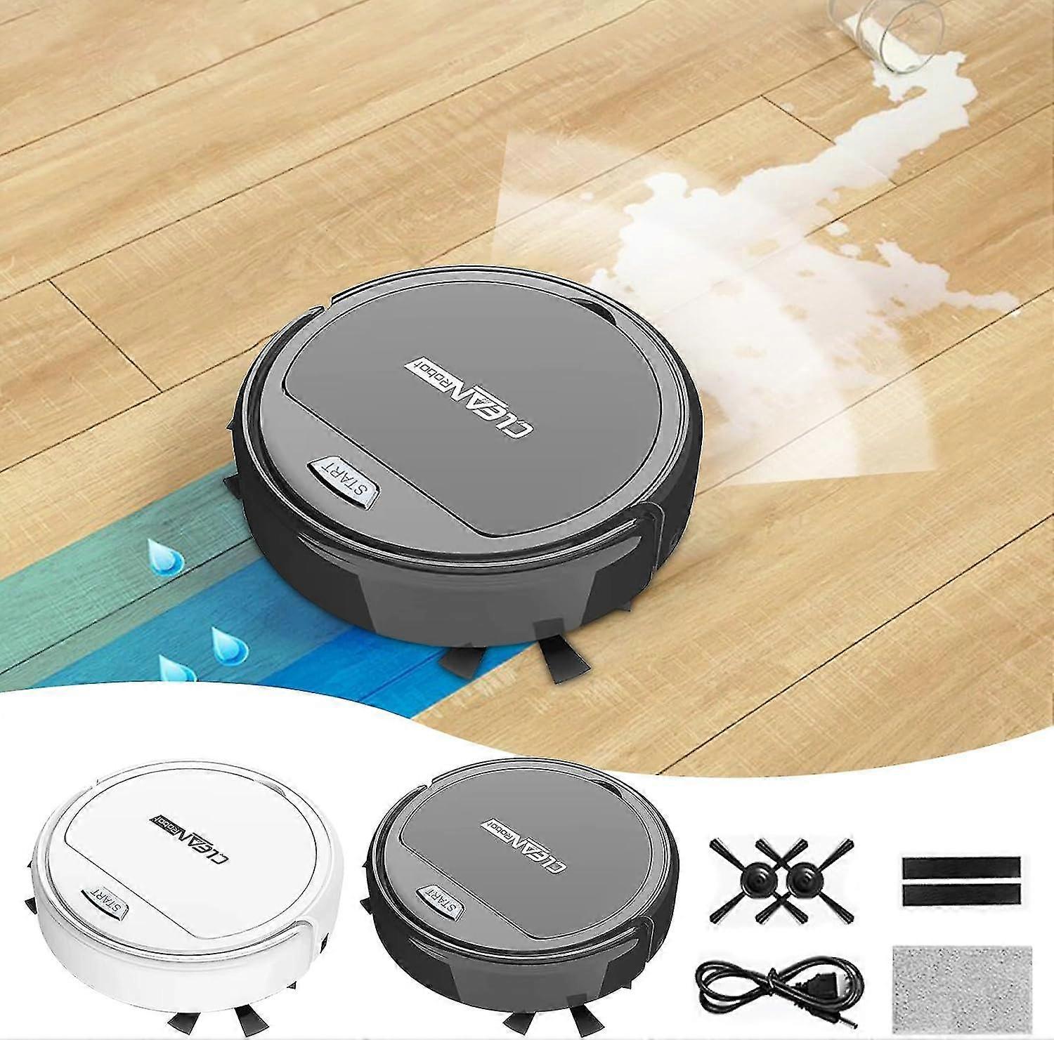 Robot Vacuum And Mop Combo,3 In 1 Robotic Vacuum Cleaner With Watertank/dustbin/brush,ideal For Hard Floor