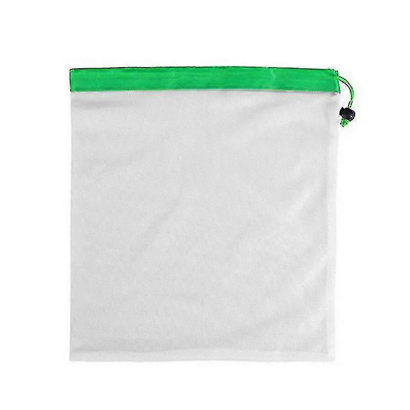 Reusable Fruit and Vegetable Net Bags Patchwork Polyester Mesh Drawstring Net Bags (1set/12pcs)