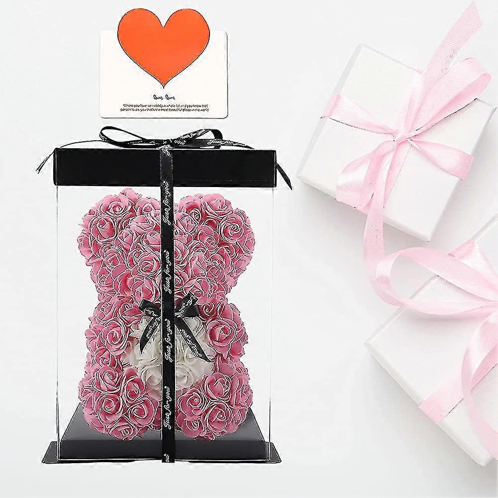 Rose Bear Hand Made Teddy Bear Flower Bear Rose Teddy Bear - Gift For Her, Friend Gifts