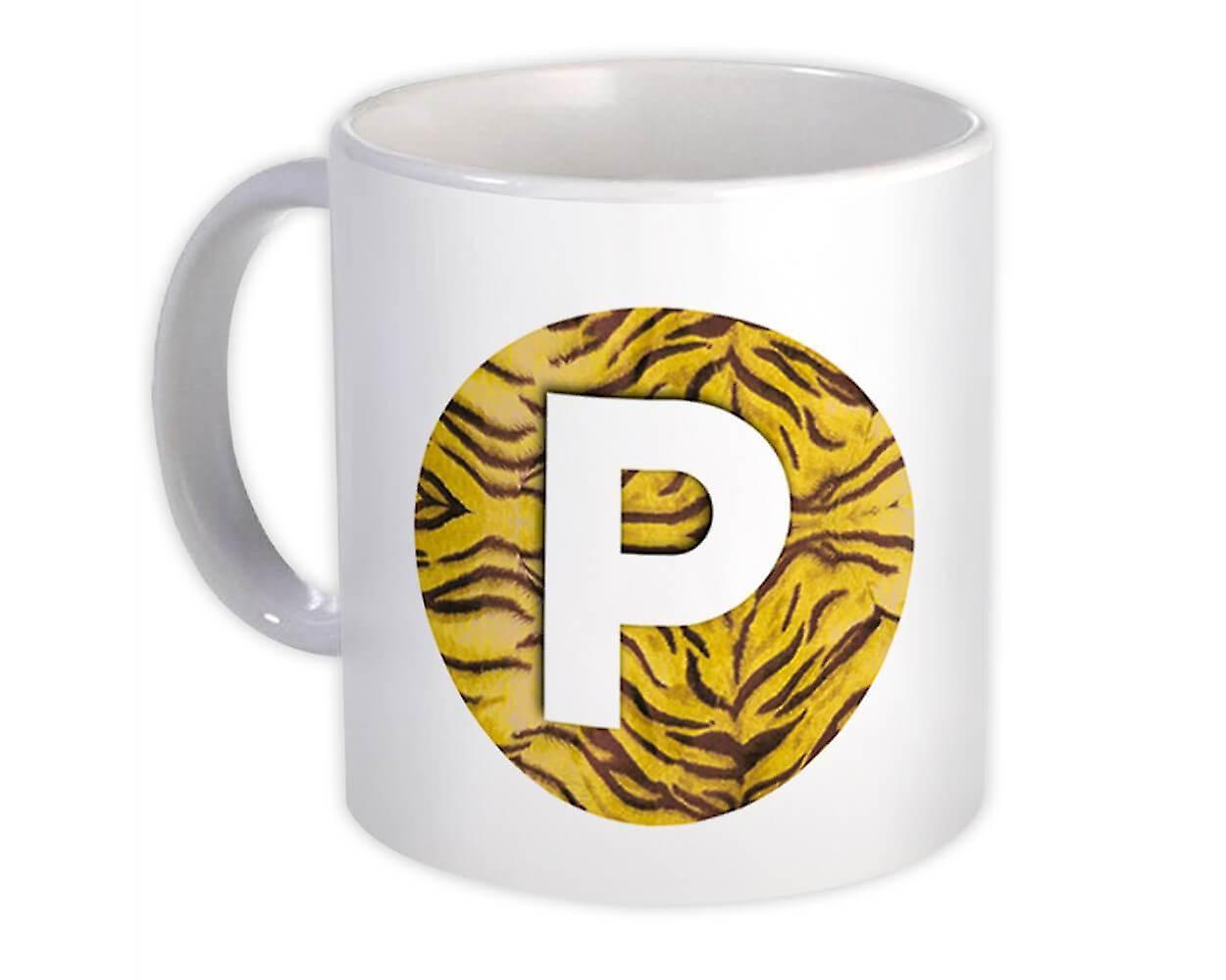 Hediye Kupa: Monogram Harf P Tiger