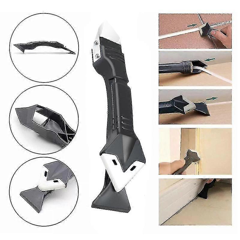 Glass Corner Scraper Tool - 3 In 1 Silicone Scraper For Caulking