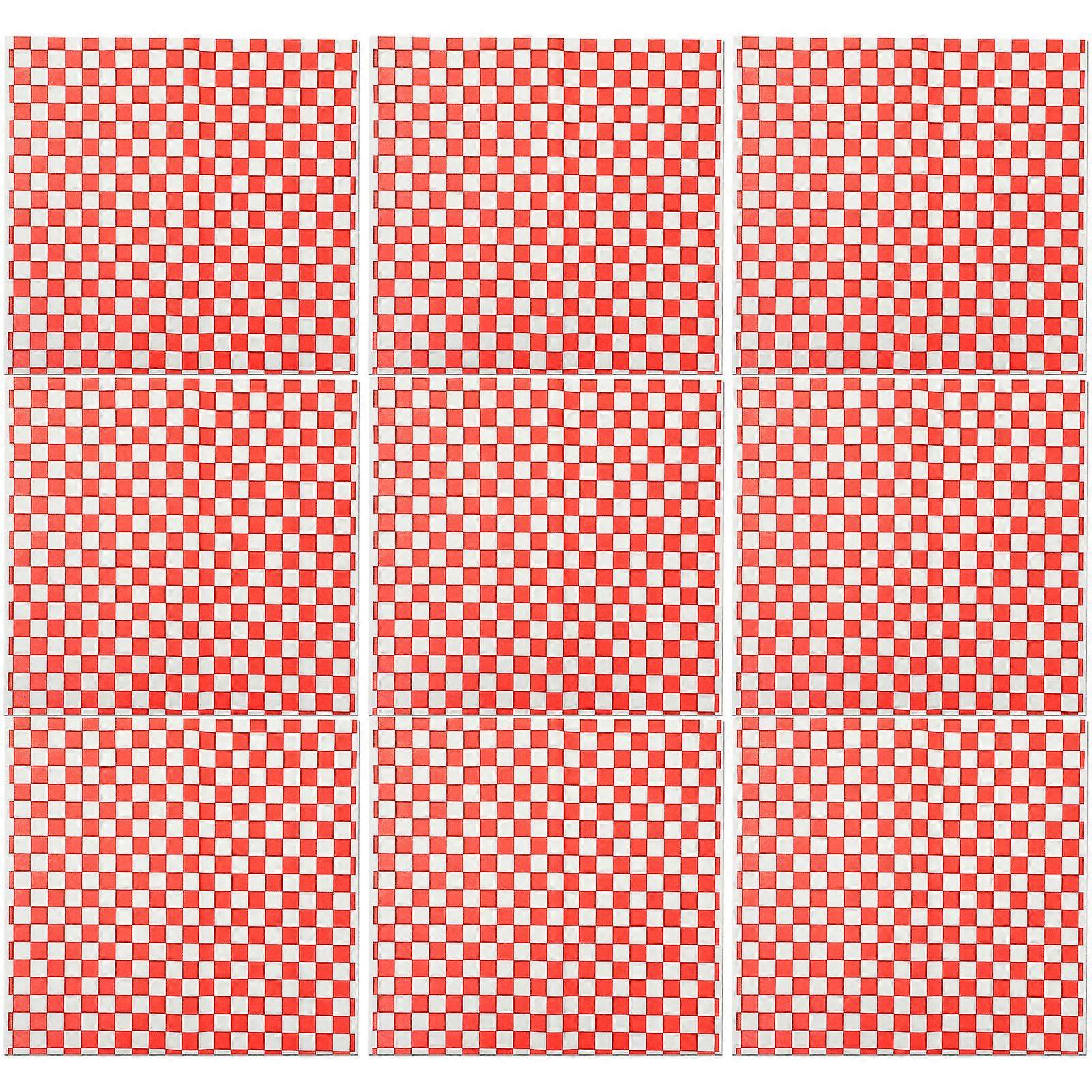 100 Sheets Square Tray Hot Dogs Liners Fast Food Liners Food Wrapping Checkered Sheets Waxed Deli Paper Sheets Food Paper Liner - MXBC