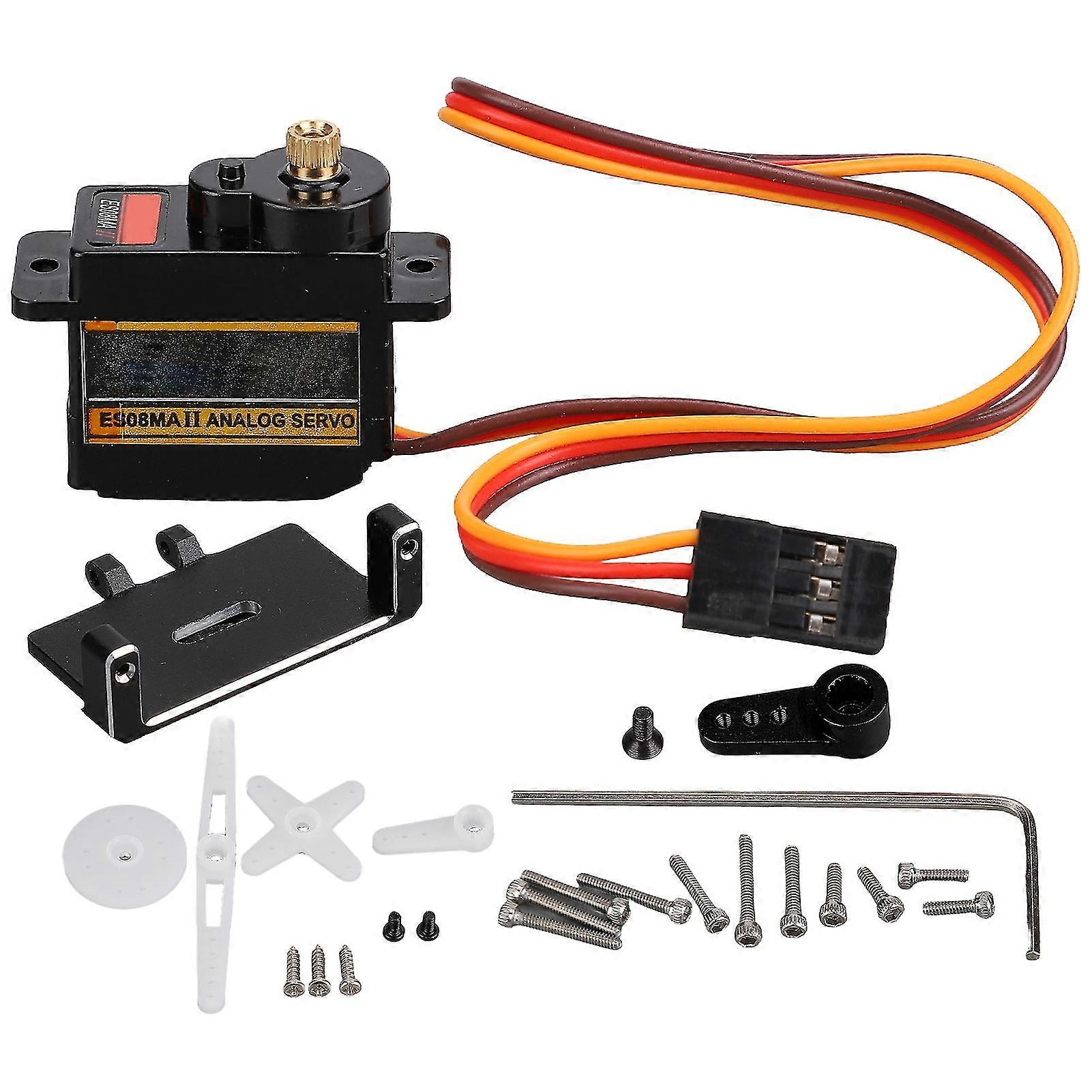 Axial SCX24 124 RC Car Waterproof Mini Metal Gear Micro Servo Motor Kit - Stable, Low Noise, Quick Response (Black)