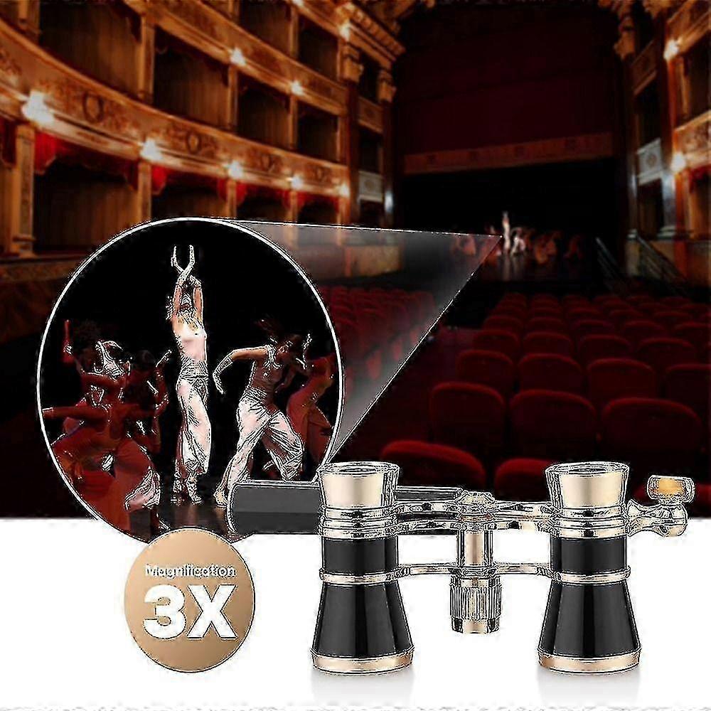 3x 25 Opera Glasses With Retractable Handle Theater Binoculars - JA