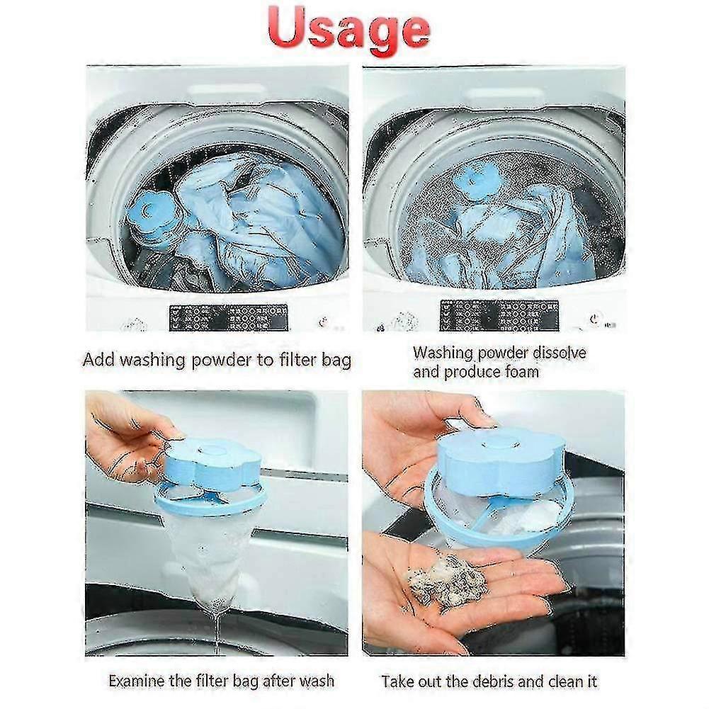 Bjxy Lot De 2 Sacs Rutilisables En Filet Peluches Pour Machine Laver, Pochette En Filet Pour Filtre Cheveux Pour Laveuse, Bleu
