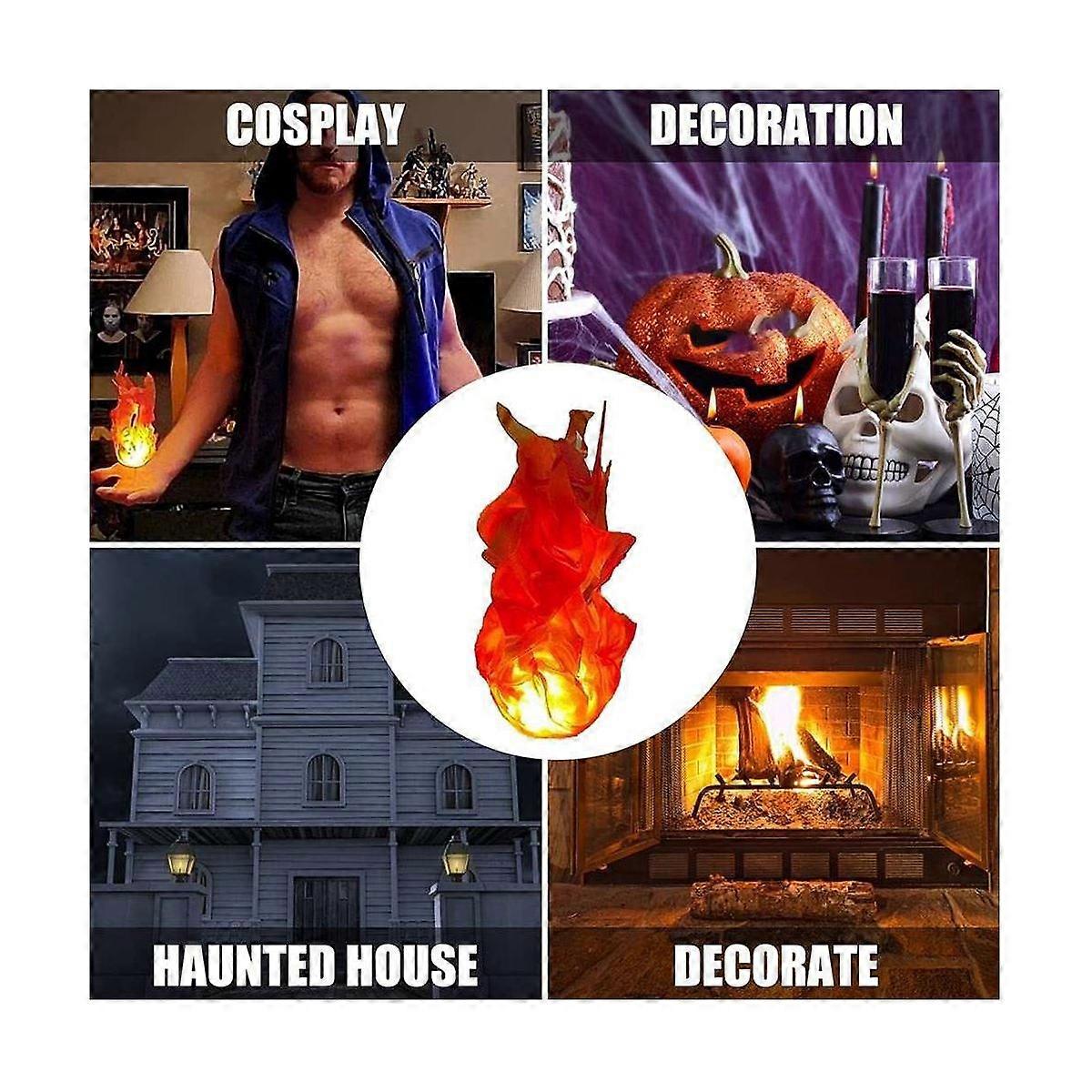 Halloween Fire Ball on the Hand Home LED Decoration Luminous Fireball Exquisite Ornaments Party Red
