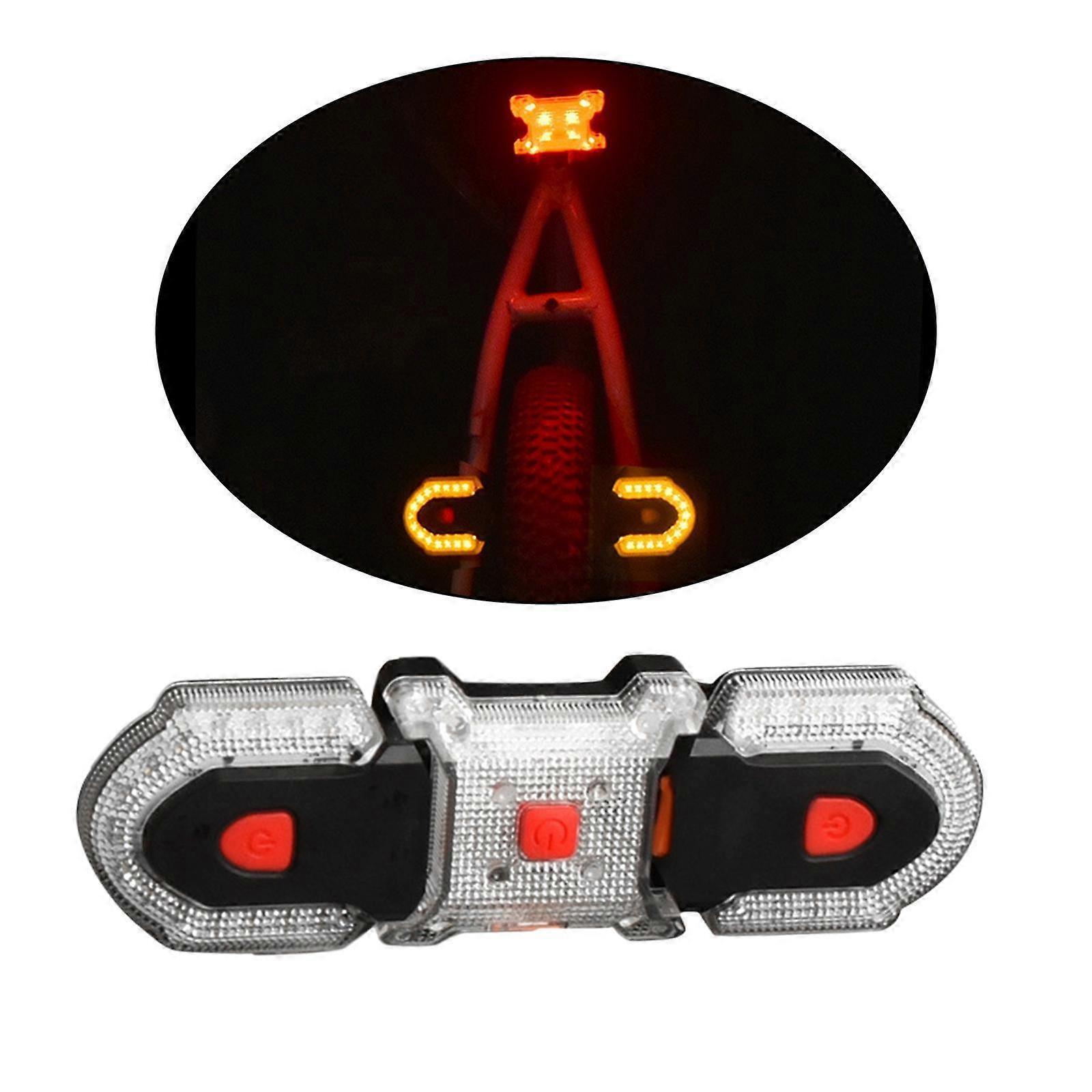 Bike Tail Light with Turn Signals Rechargeable Waterproof Wireless convenient Remote Control LED Flashlight 4 Light Modes for Mountain Road Bicycle