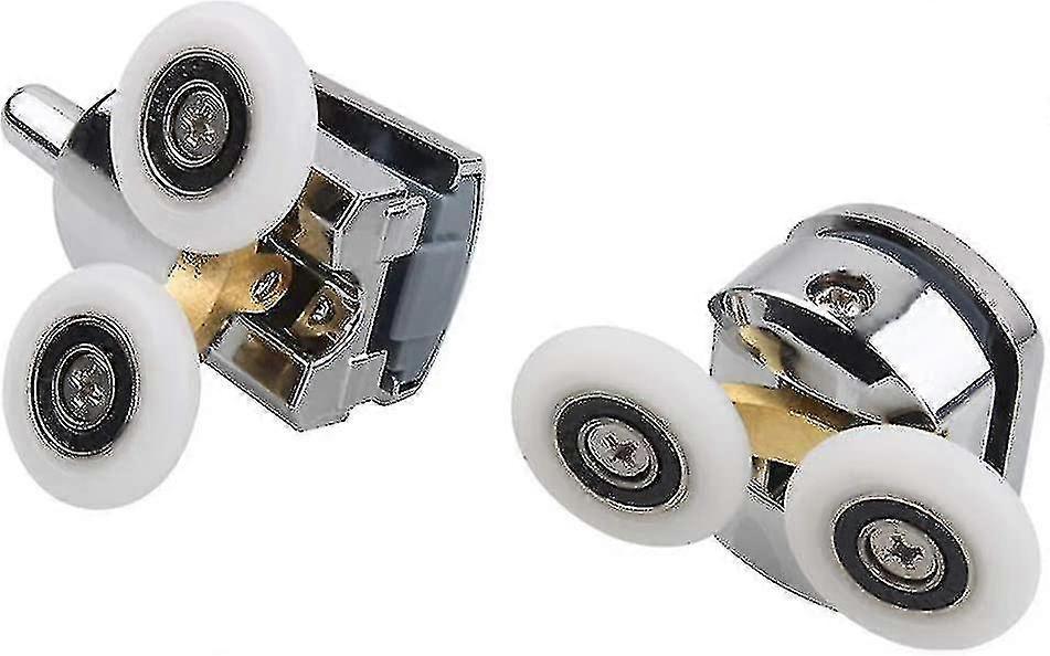 Shower Door Roller, 4 Double Rollers Shower Door Sliding Rollers Door Replacement Wheel For Shower E