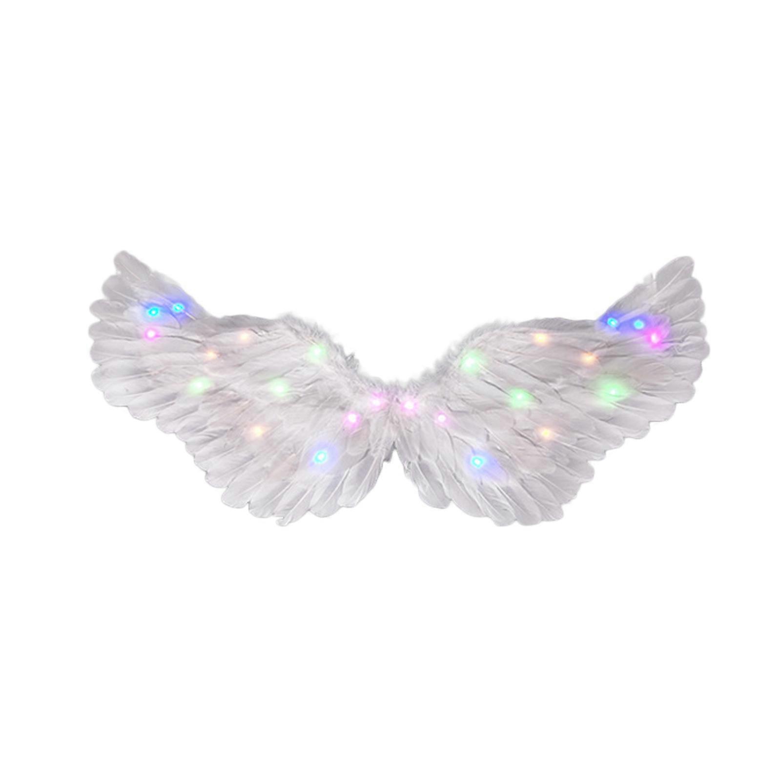 Meninas iluminam asas de anjo iluminam asas de anjo e halos com luzes LED para crianças