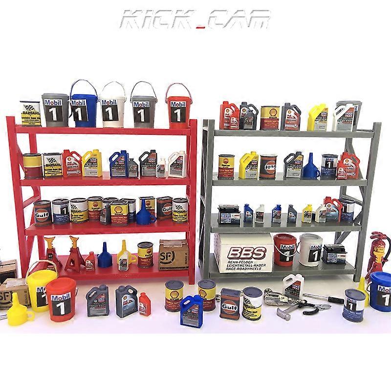 Rapid Model 1/18 Model Car Diorama Garage Simulation Scene Decoration 3D Printing Repair Tool Oil Barrels Battery (random color)