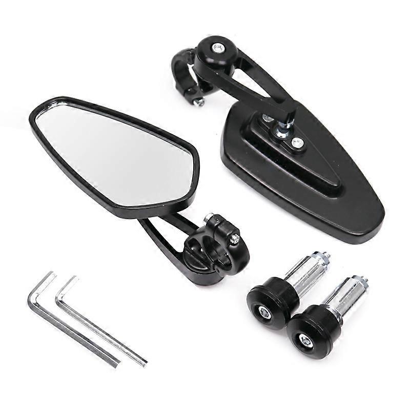 QX Motorcycle Handlebar Rearview Mirror Aluminum Alloy 22mm Handle Bar Mirror Retro Mirror Electric Motorcycle Parts Accessories